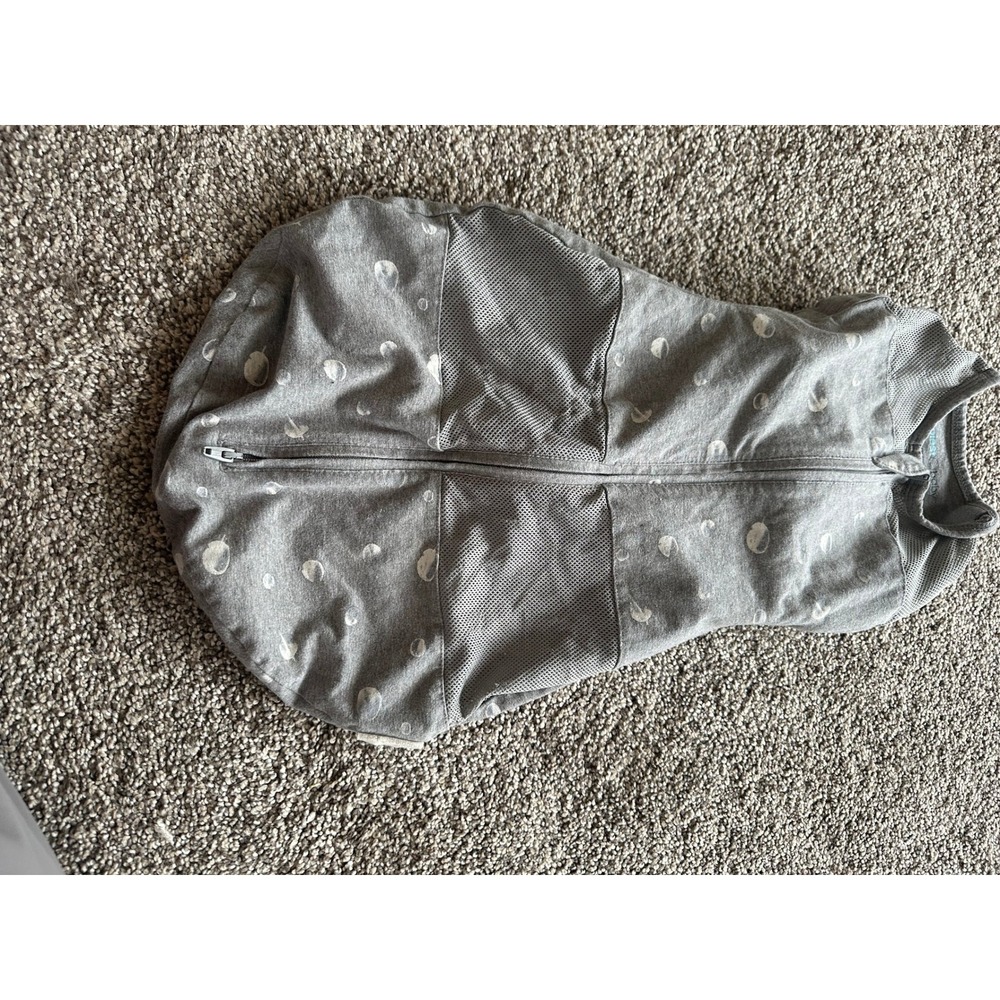 Happiest Baby SNOO Sack Swaddle Gown Grey Planets Size Small S/P
